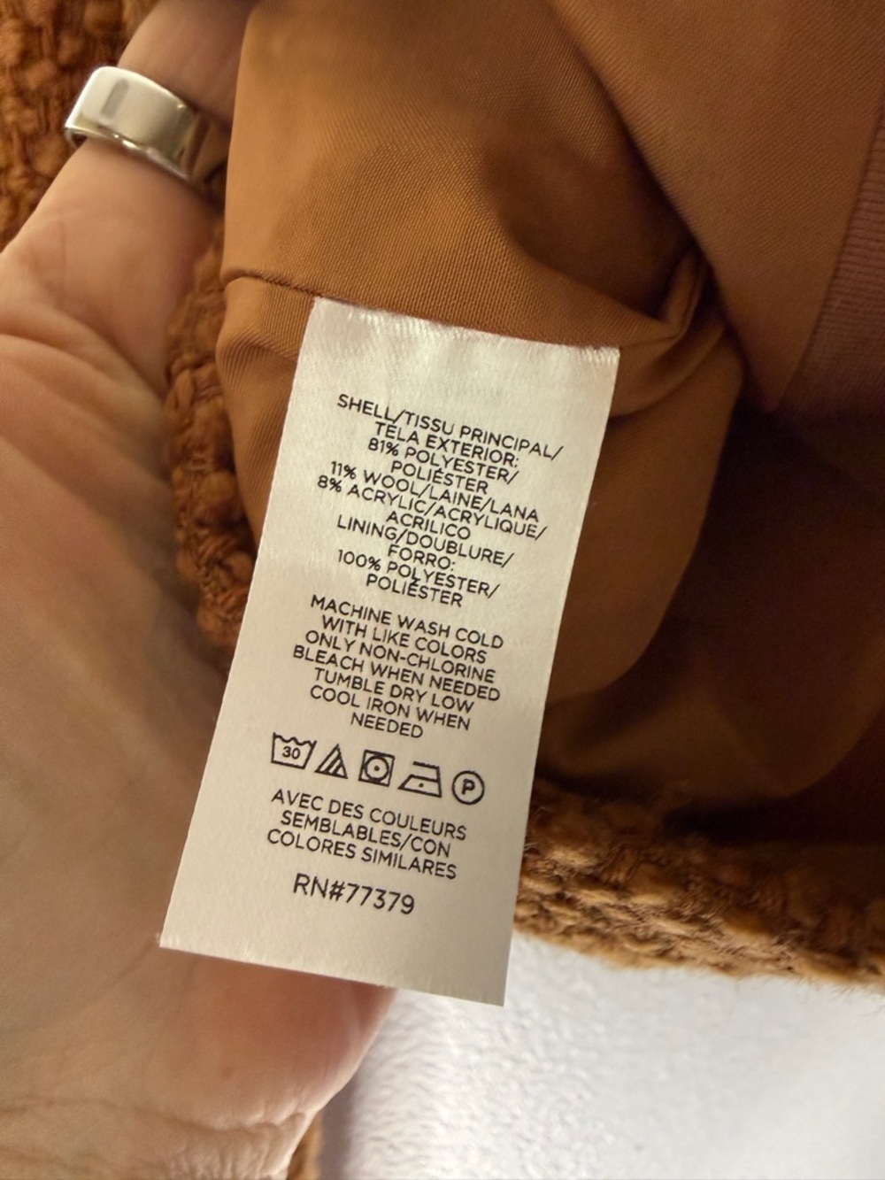 Ann Taylor Rust Brown Textured Cropped Bouclé Jacket Xxsp - Picture 5 of 8